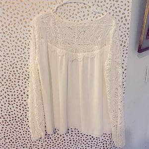 White/Ivory Silk Lilly Pulitzer Top with Lace